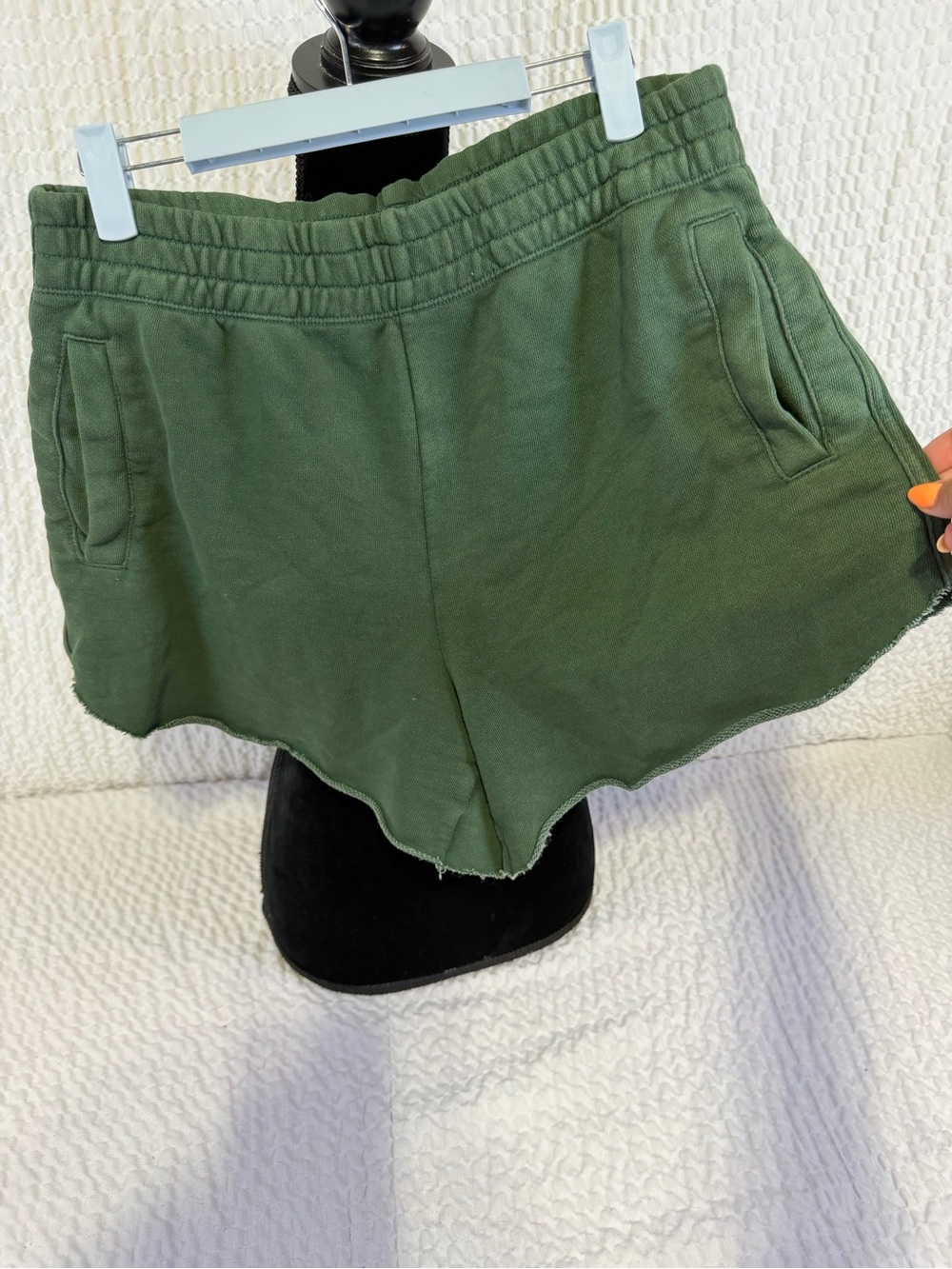 aerie Olive Green Elastic-Waist Athletic Shorts
